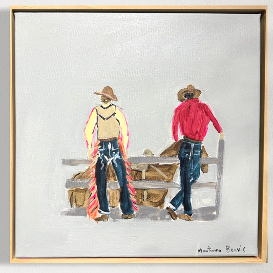 “Eight seconds” 30x30 Framed in pine
