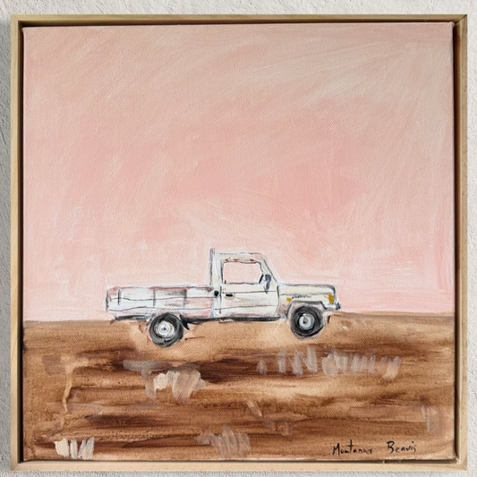 “The old Land Cruiser” 30x30 Framed in pine