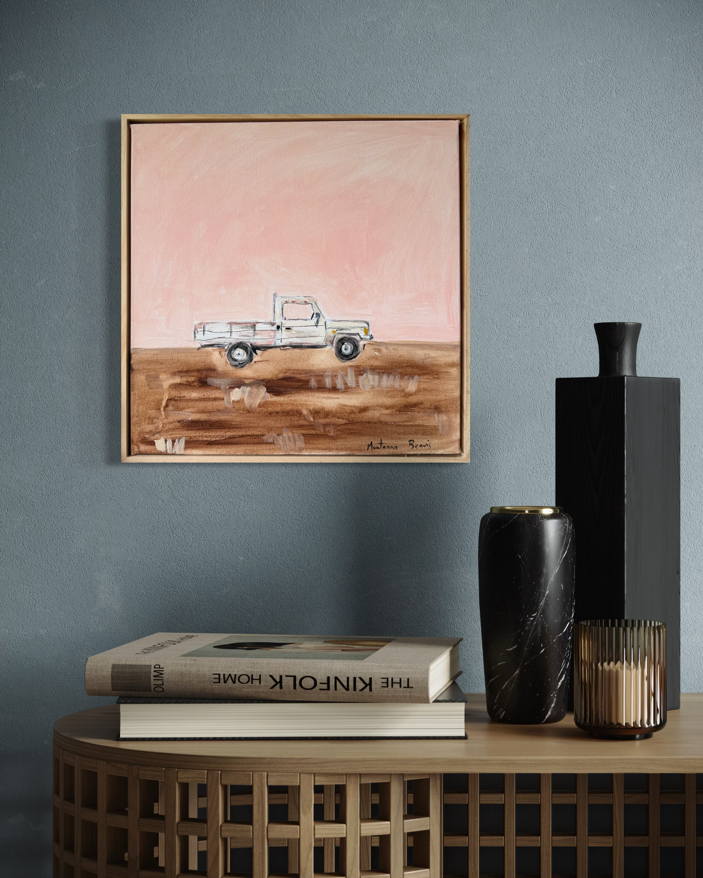 “The old Land Cruiser” 30x30 Framed in pine