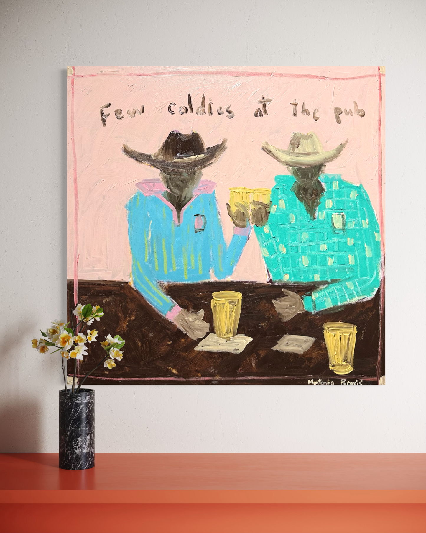 “Few coldies at the pub” part 2, 76x76cm