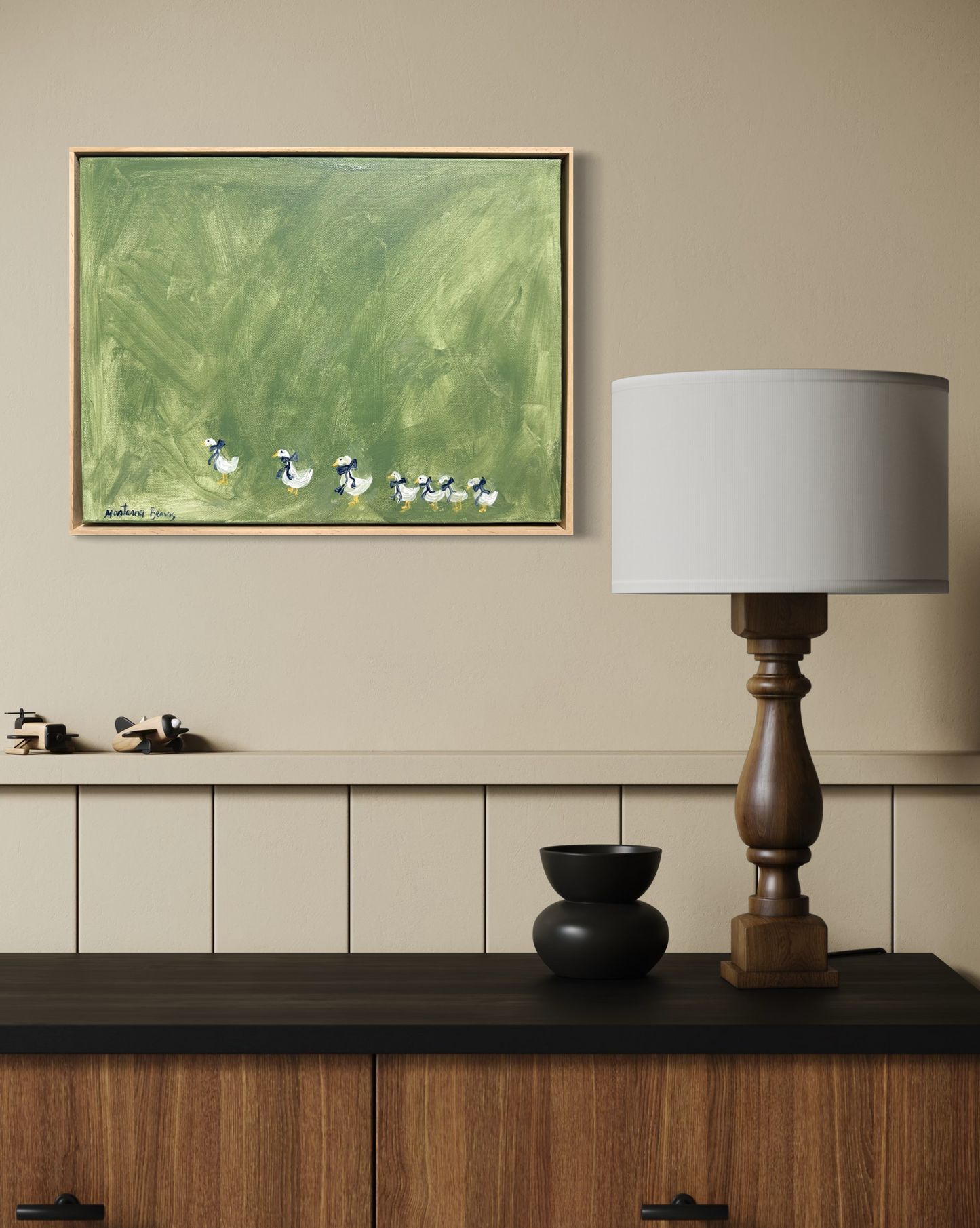 “The ducks are in a hurry” 30x40cm