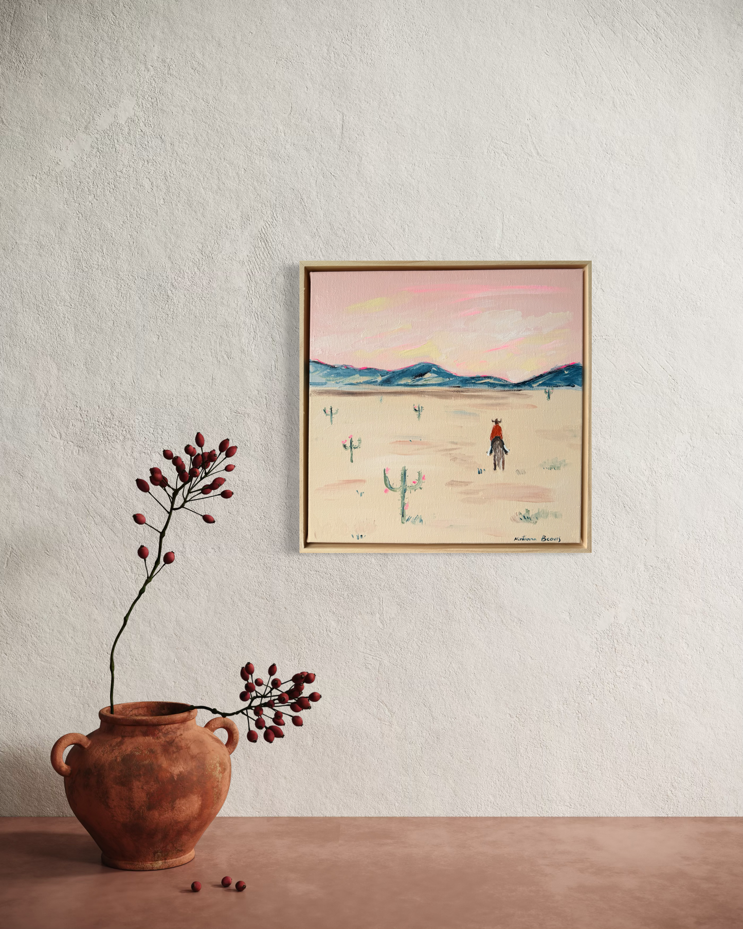 “Texas dreaming” 30x30 Framed in pine