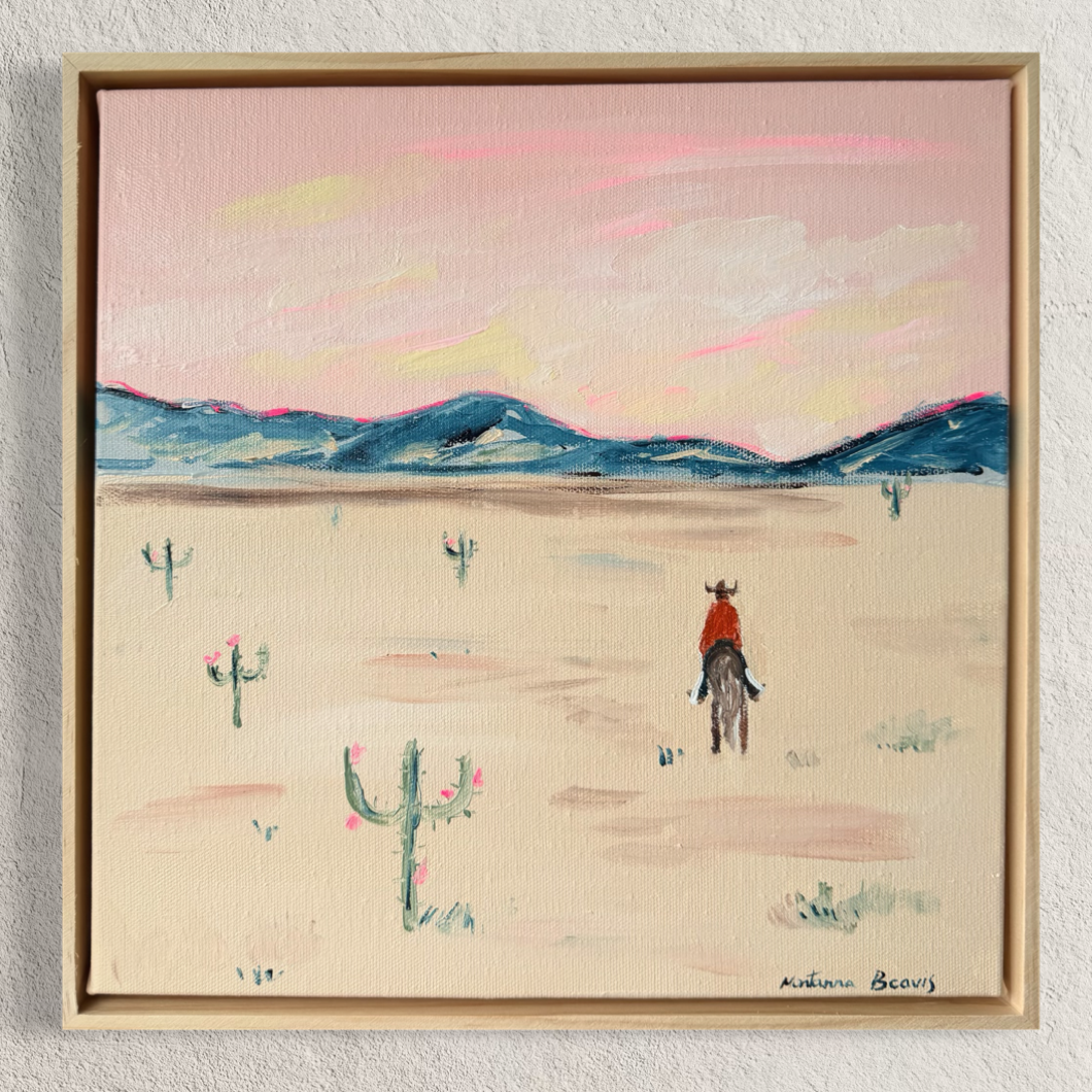 “Texas dreaming” 30x30 Framed in pine