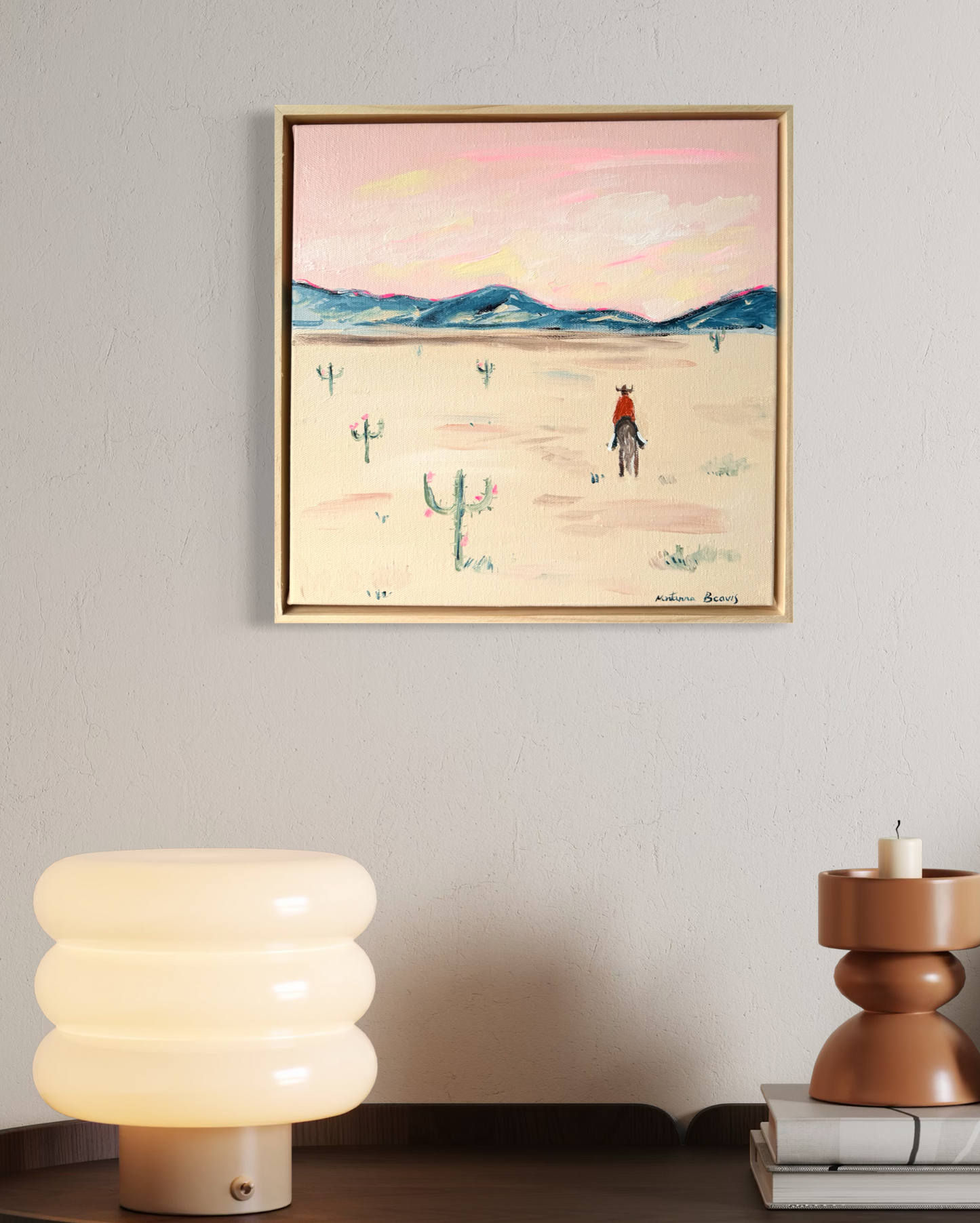 “Texas dreaming” 30x30 Framed in pine
