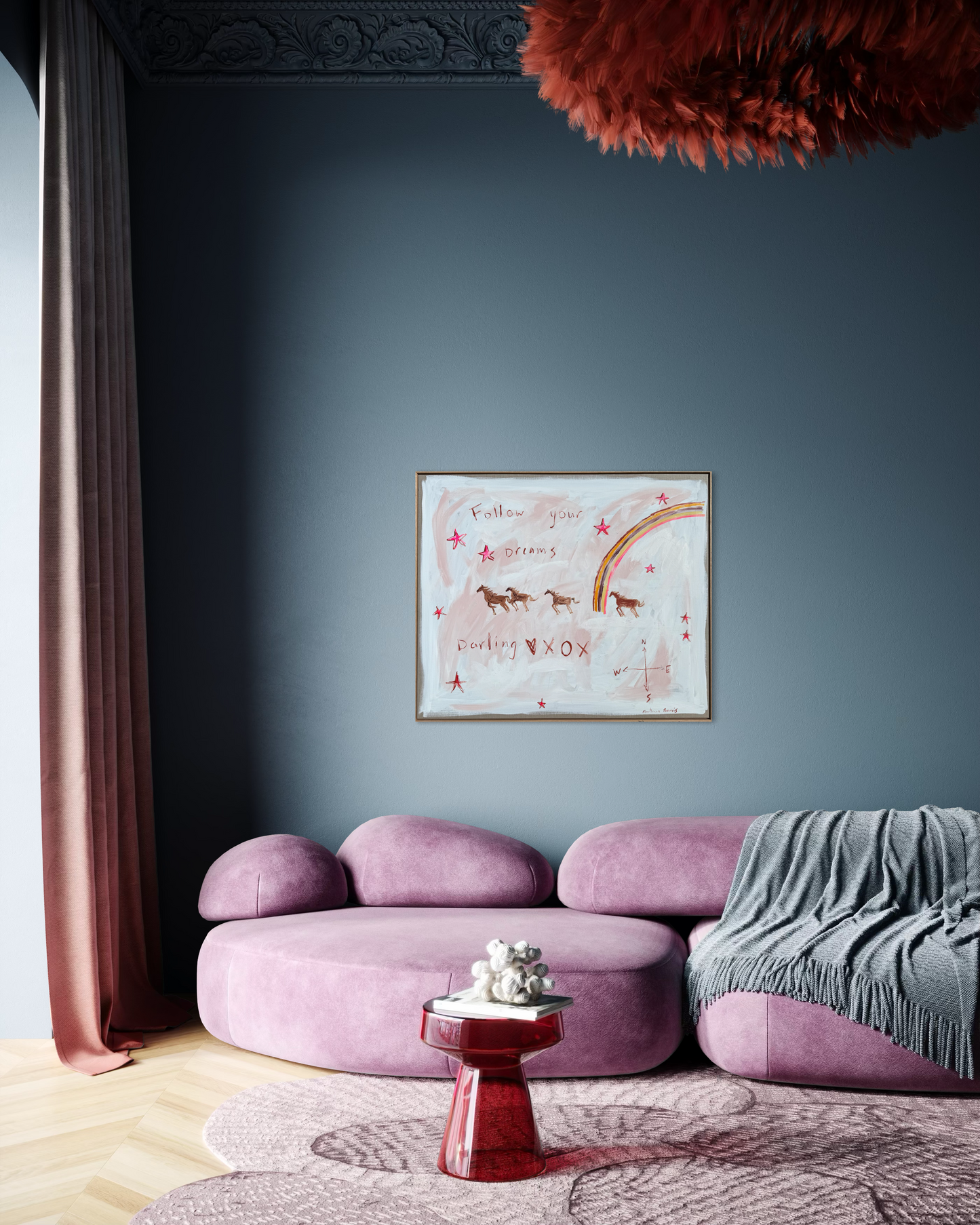 “Follow your dreams darling” original painting 122x103cm (unframed- rolled in tube) or Framed by request.