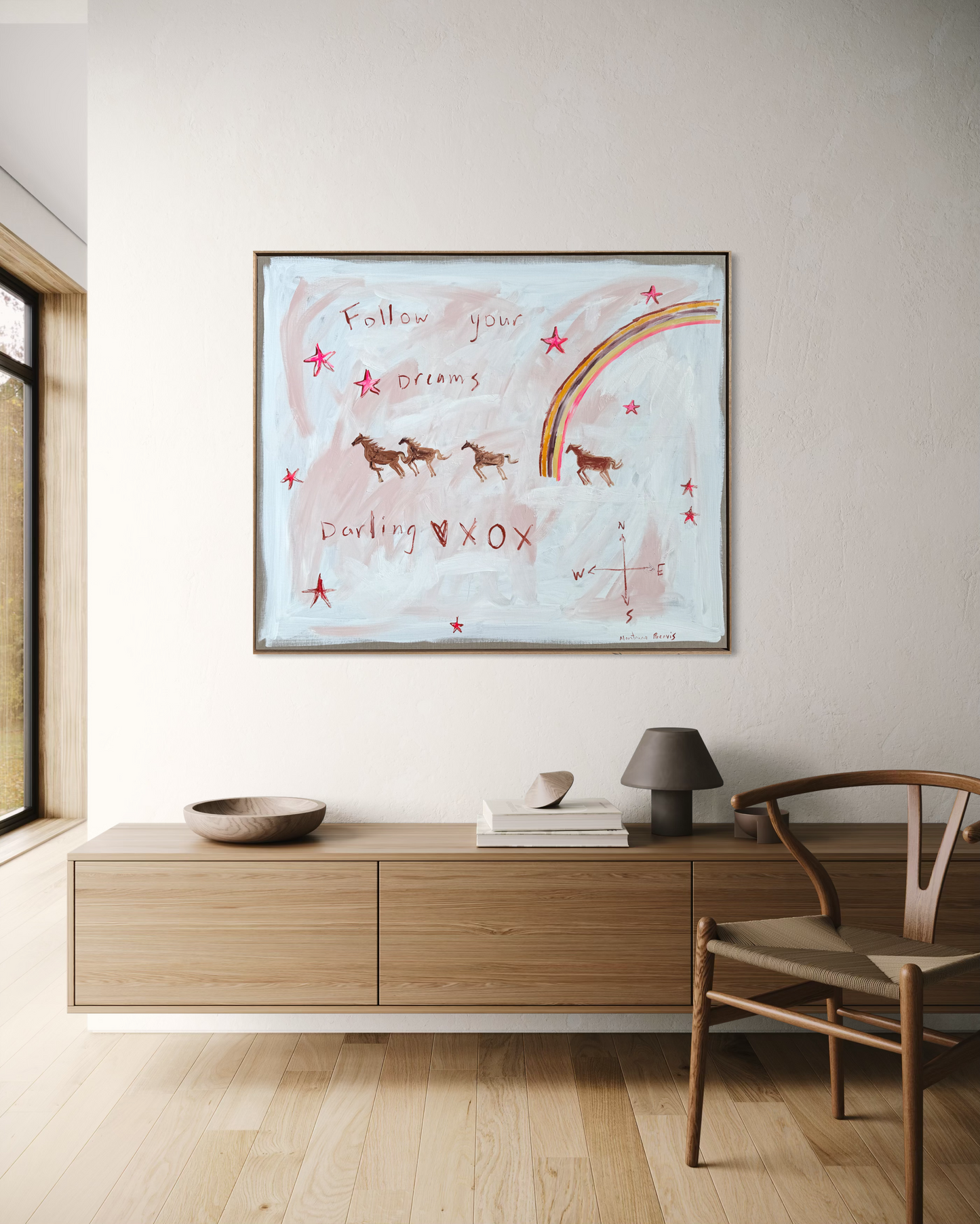 “Follow your dreams darling” original painting 122x103cm (unframed- rolled in tube) or Framed by request.