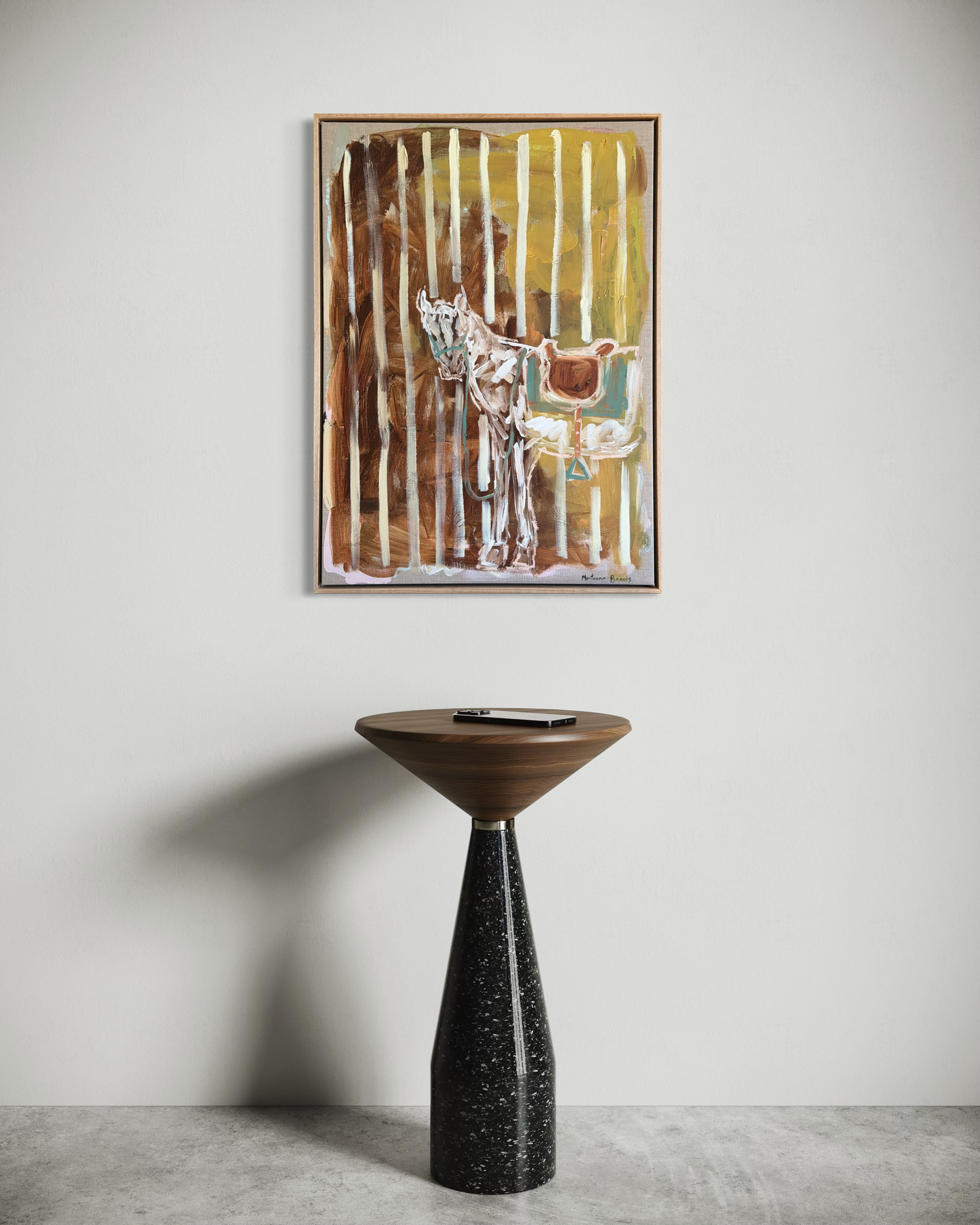 “White horse” 50x70cm Framed in Tasmanian oak