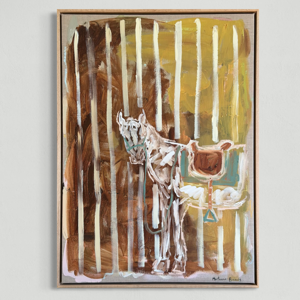 “White horse” 50x70cm Framed in Tasmanian oak