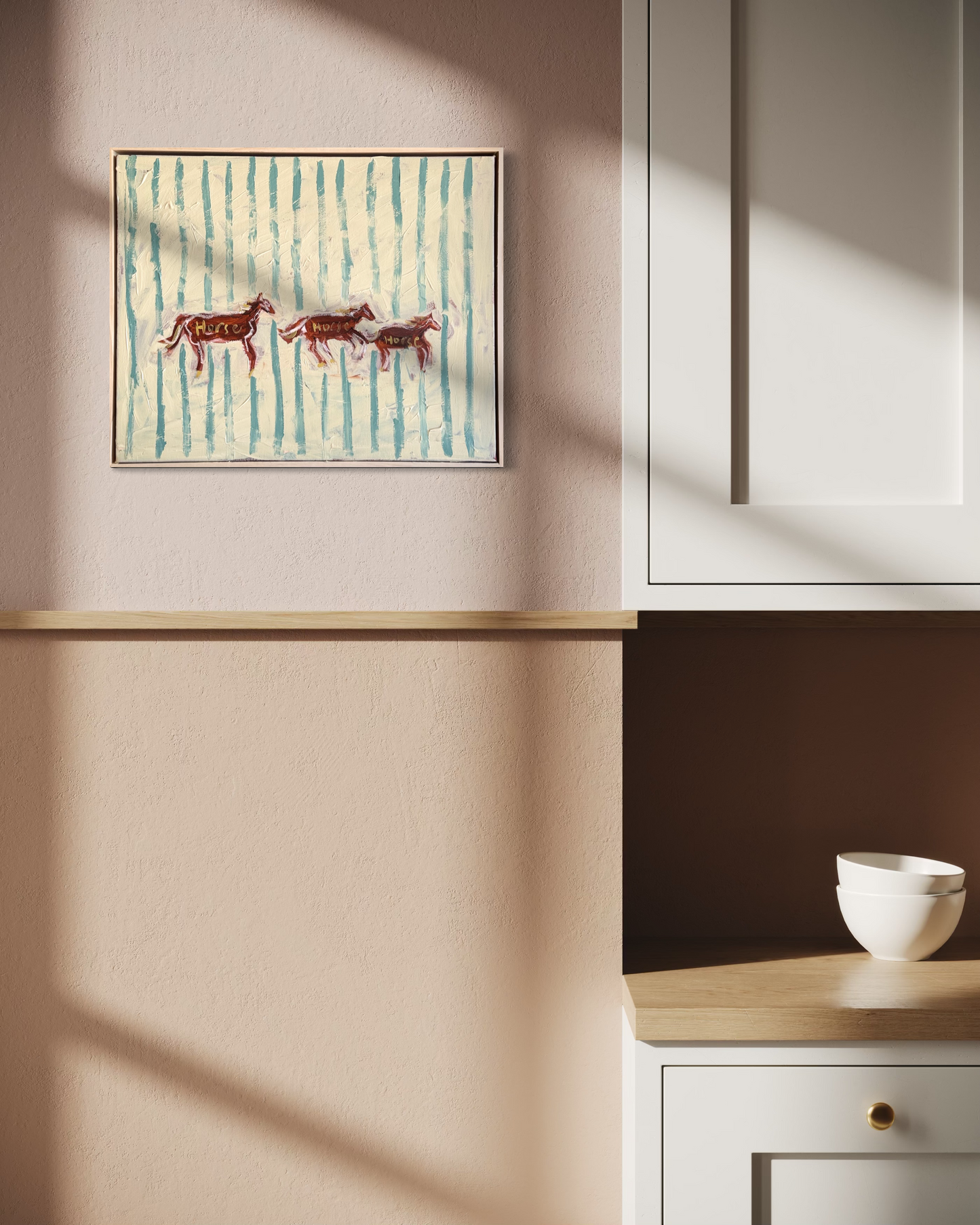“Horse, Horse, Horse” 40x50cm Framed in pine