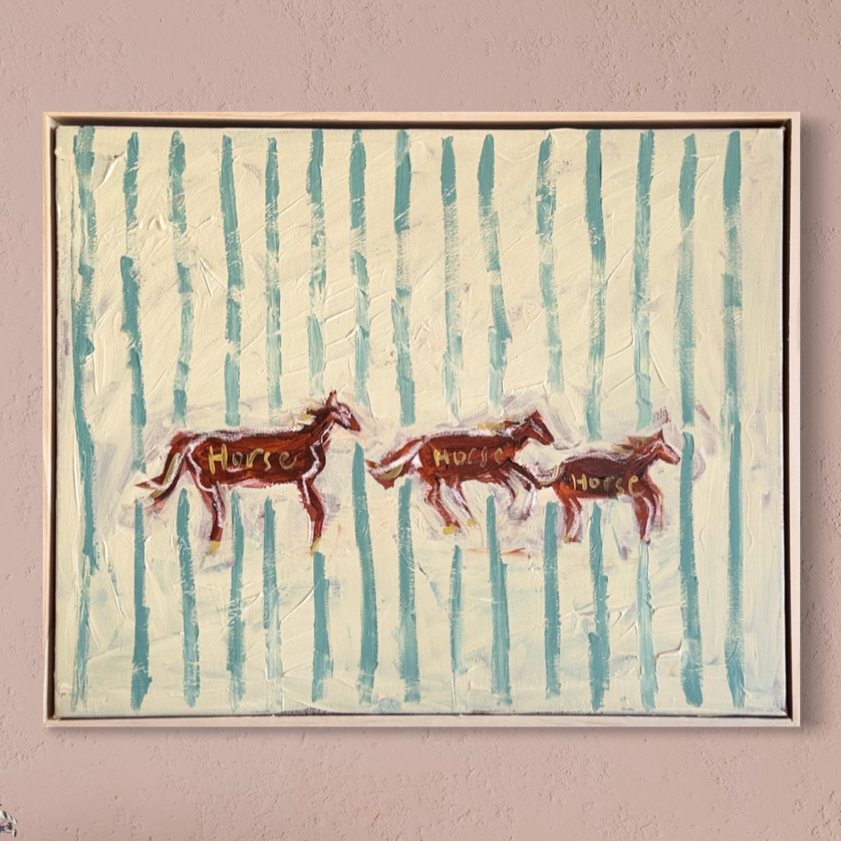 “Horse, Horse, Horse” 40x50cm Framed in pine