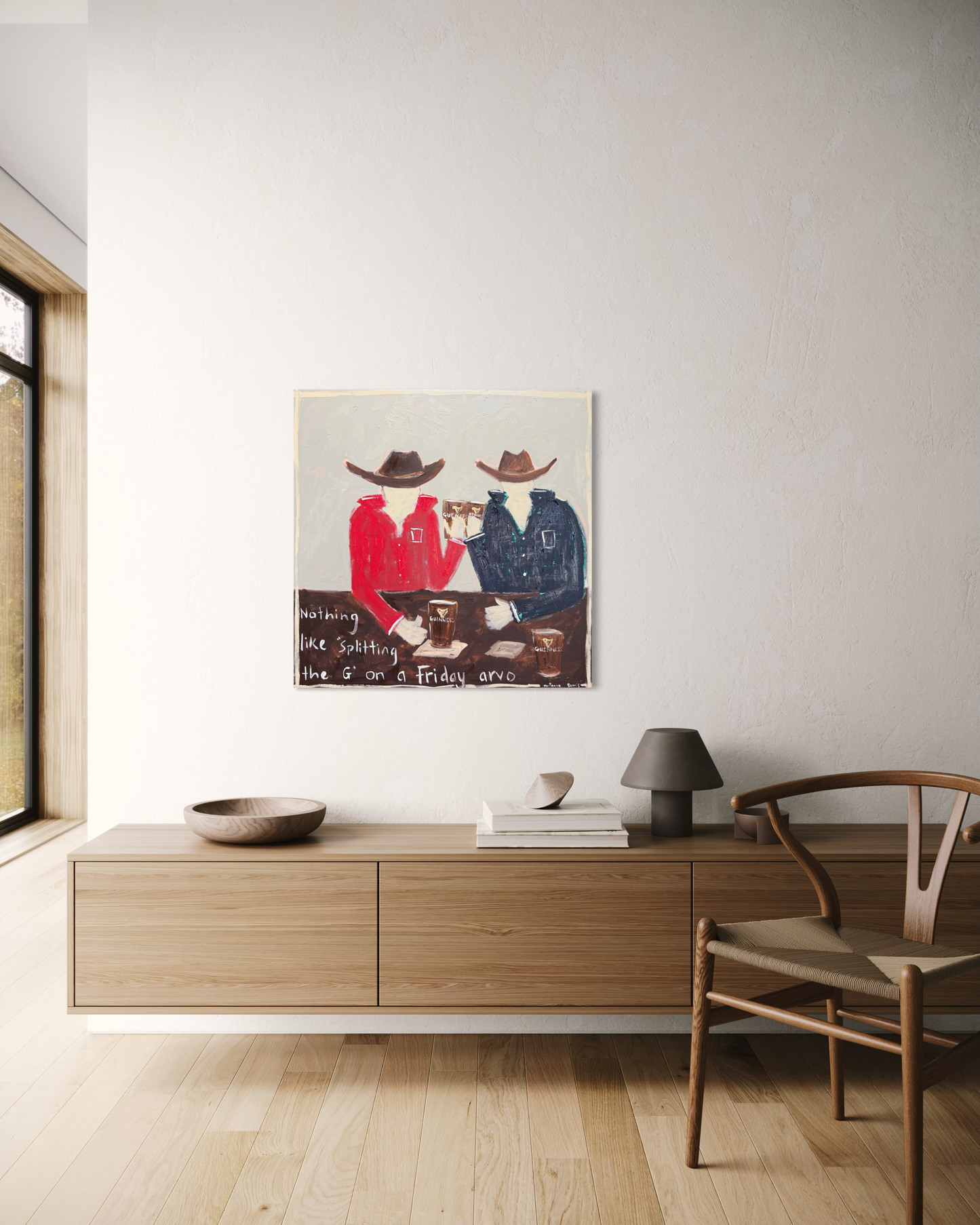 “Nothing like “splitting the G” on a Friday arvo” 76x76cm