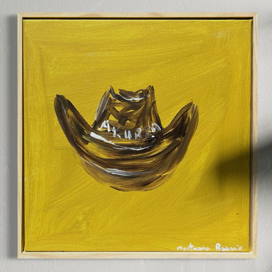 “Brown AKUBRA” 30x30 Framed in pine