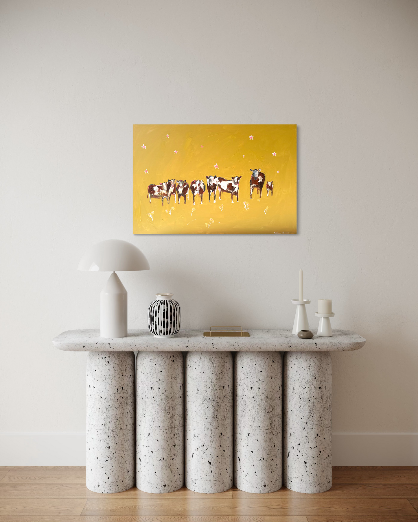 “Cows in the moonlight” 62x91cm