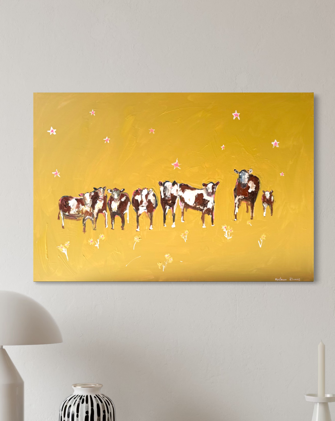 “Cows in the moonlight” 62x91cm