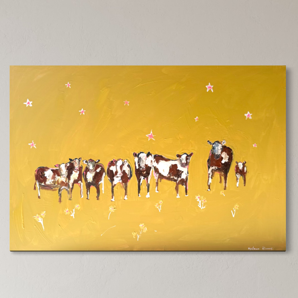 “Cows in the moonlight” 62x91cm