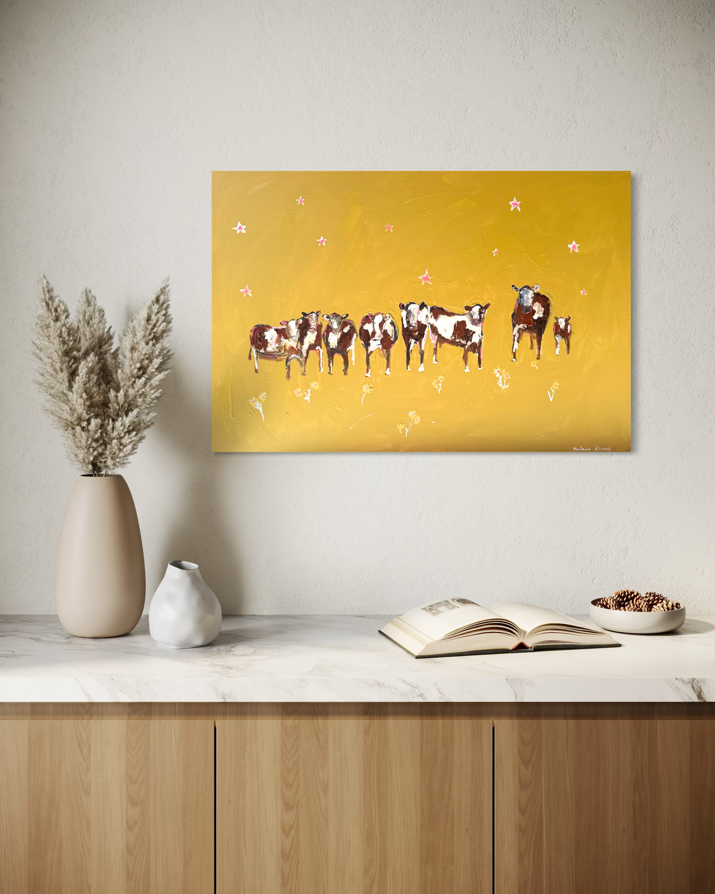 “Cows in the moonlight” 62x91cm