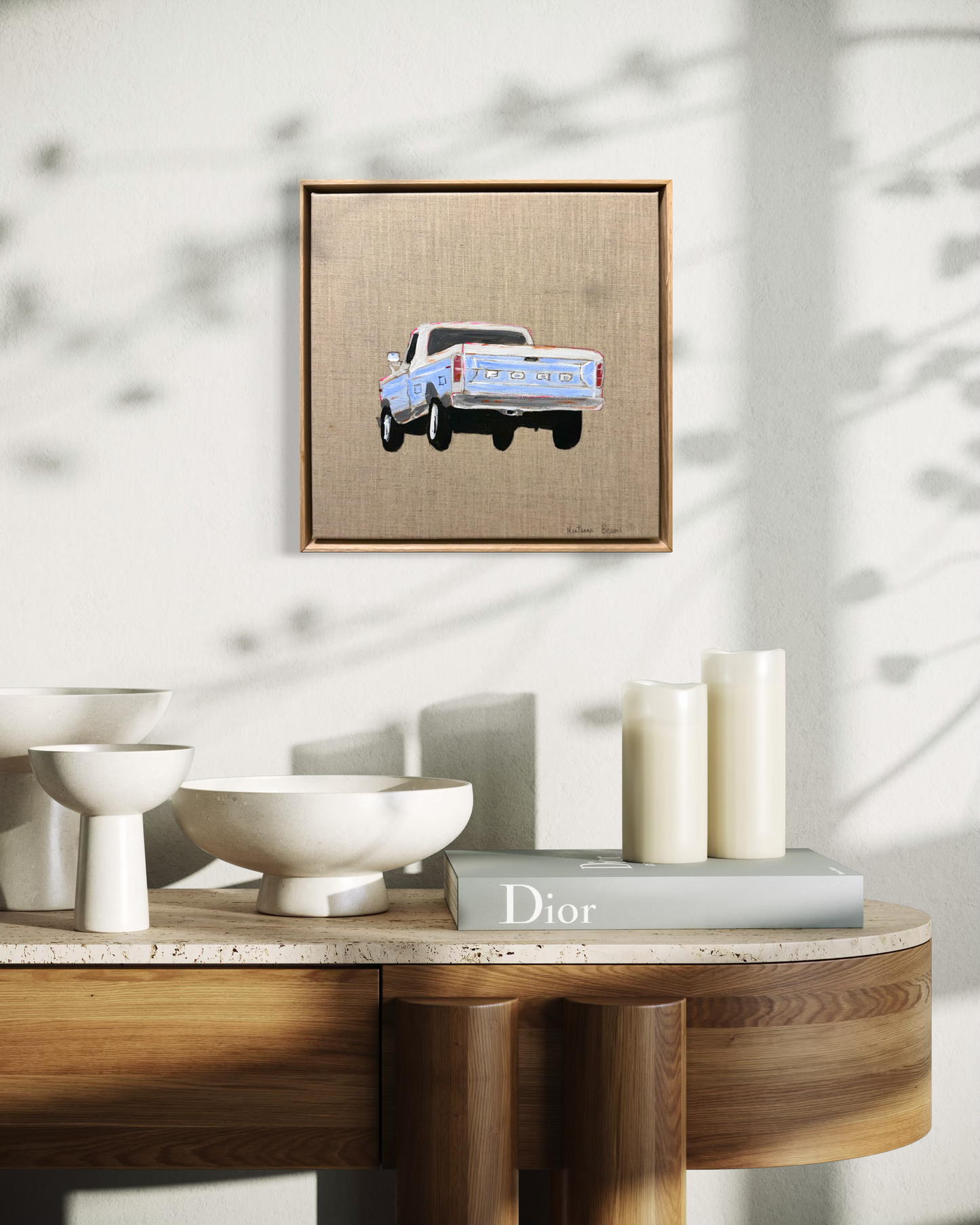“The old blue pick up truck”
