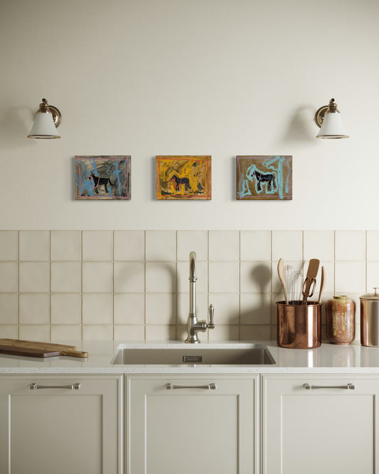 “3 horses” 17.5x22cm x 3 separate canvas