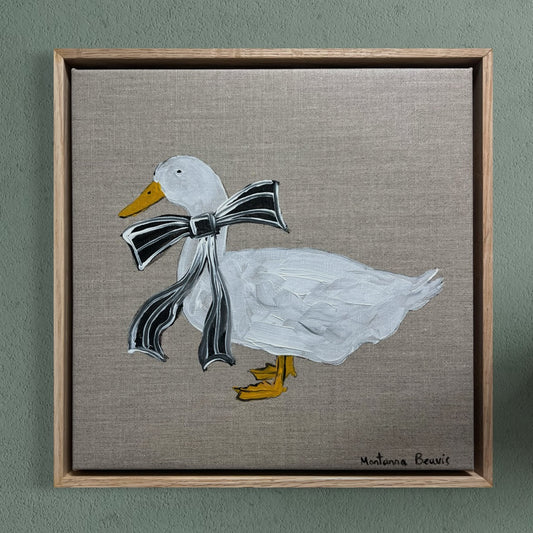 “What a pretty duck” 30x30 Framed in Tasmanian oak