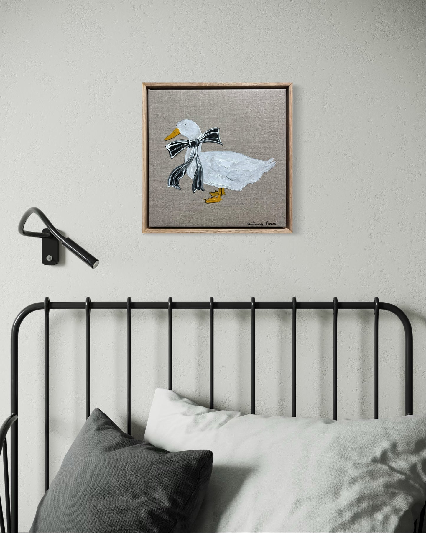 “What a pretty duck” 30x30 Framed in Tasmanian oak