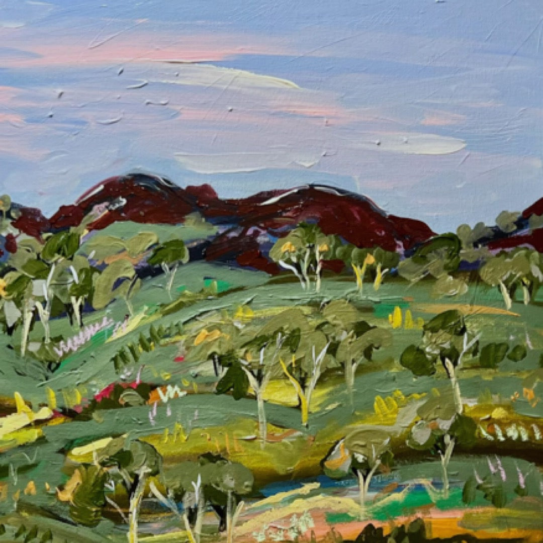“The red hills” 61x91 Framed in Tasmanian oak