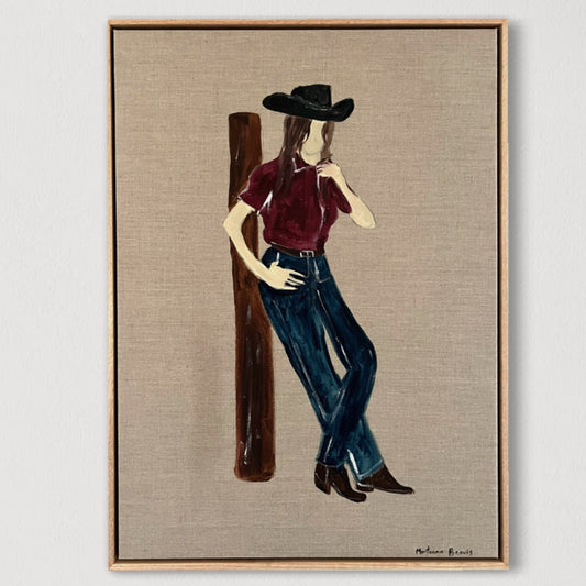 “I’m on smoko so leave me alone” 73x53 Linen- Framed in Tasmanian oak
